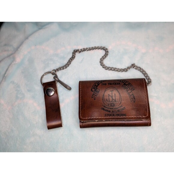 VINTAGE JLS "Original #21 Monterey Wallet" Trucker Biker Chain Leather Grunge - Picture 1 of 6